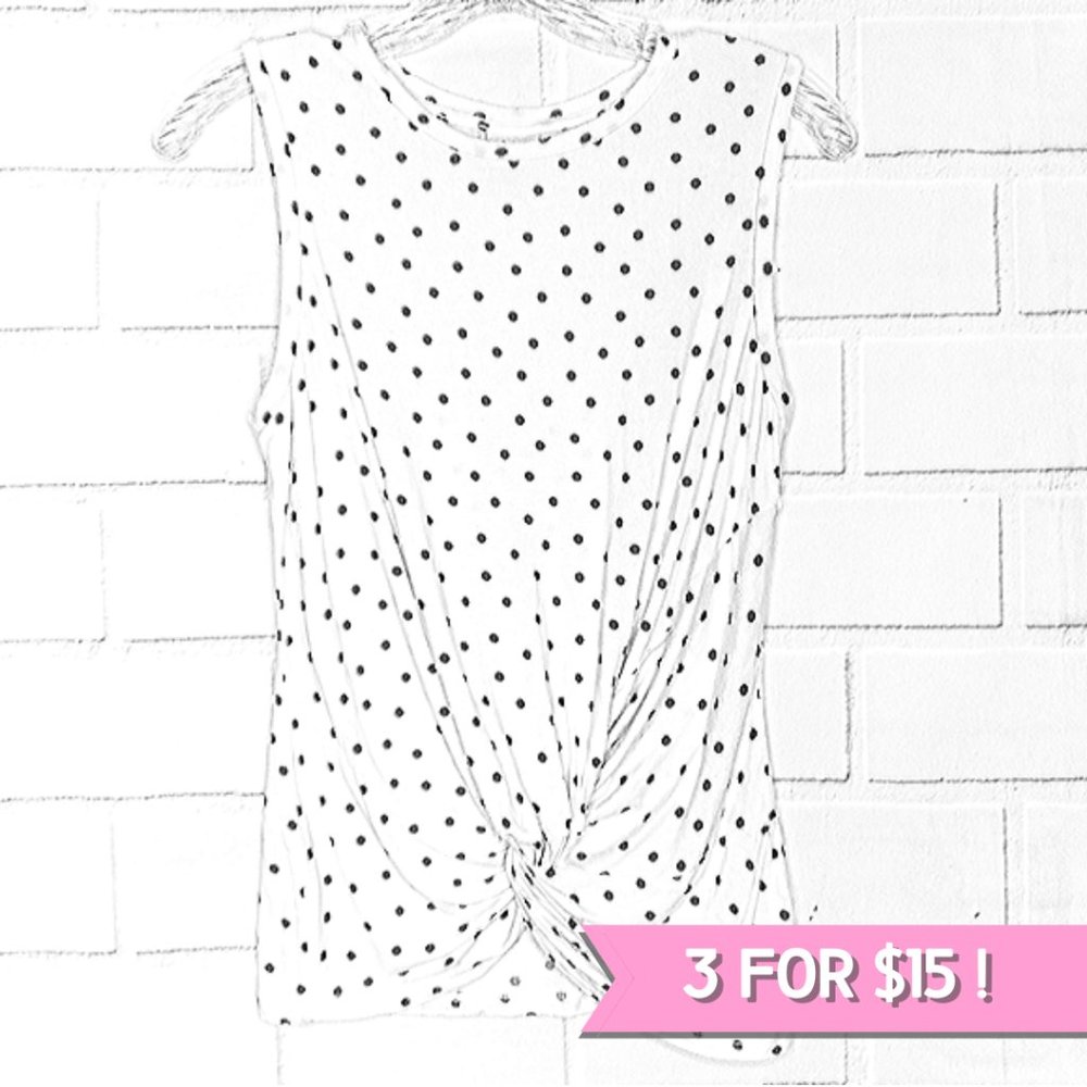 A NEW DAY》Knot Front Detail•polka dots•Career wear